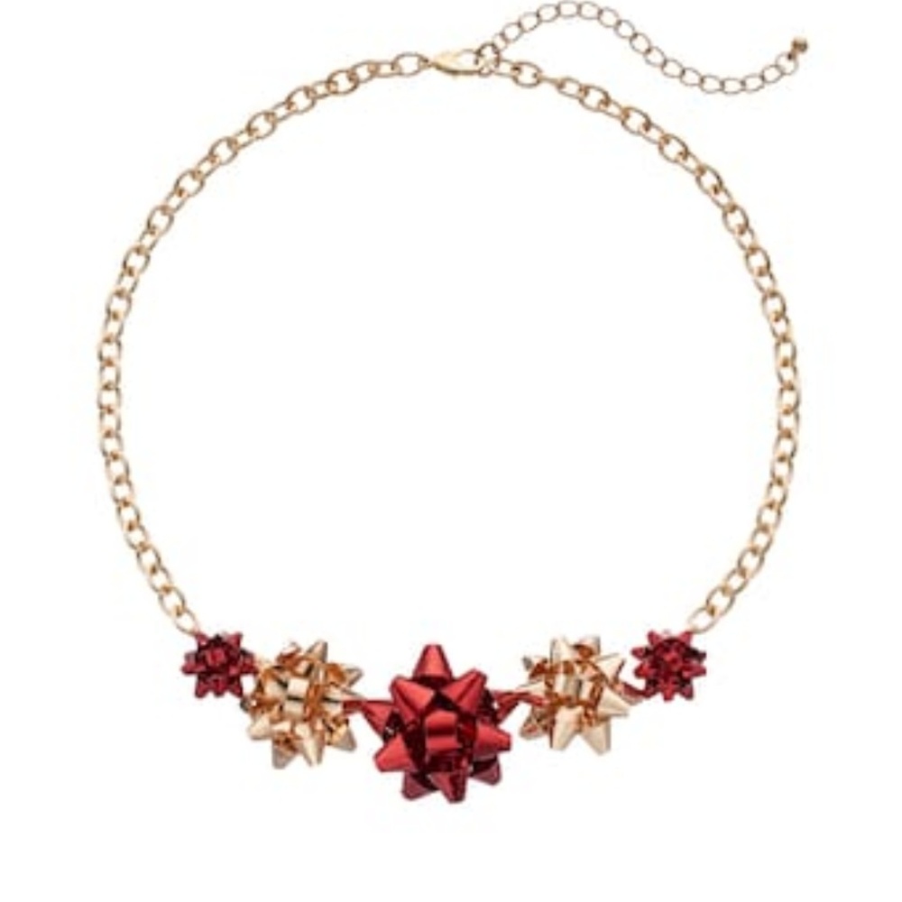 Christmas bow necklace
